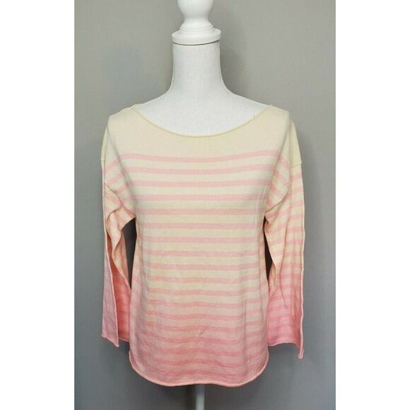 J Crew Sweater Ombre Stripe Champagne Pink Jasmine - Picture 1 of 4